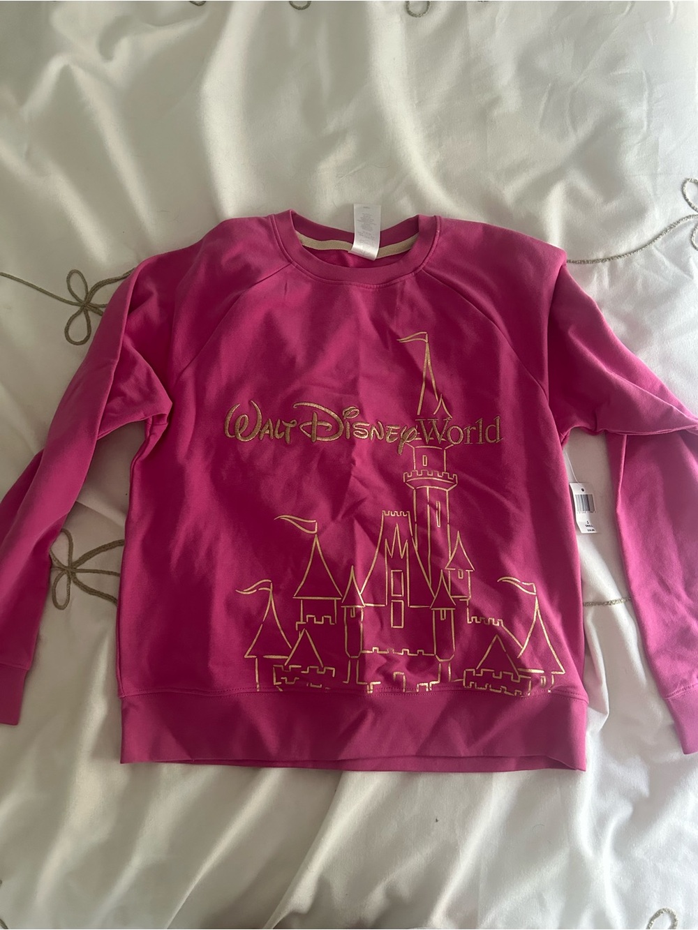 2026 Walt Disney World Parks Cinderella Castle Pink Sweatshirt Size Small NWT